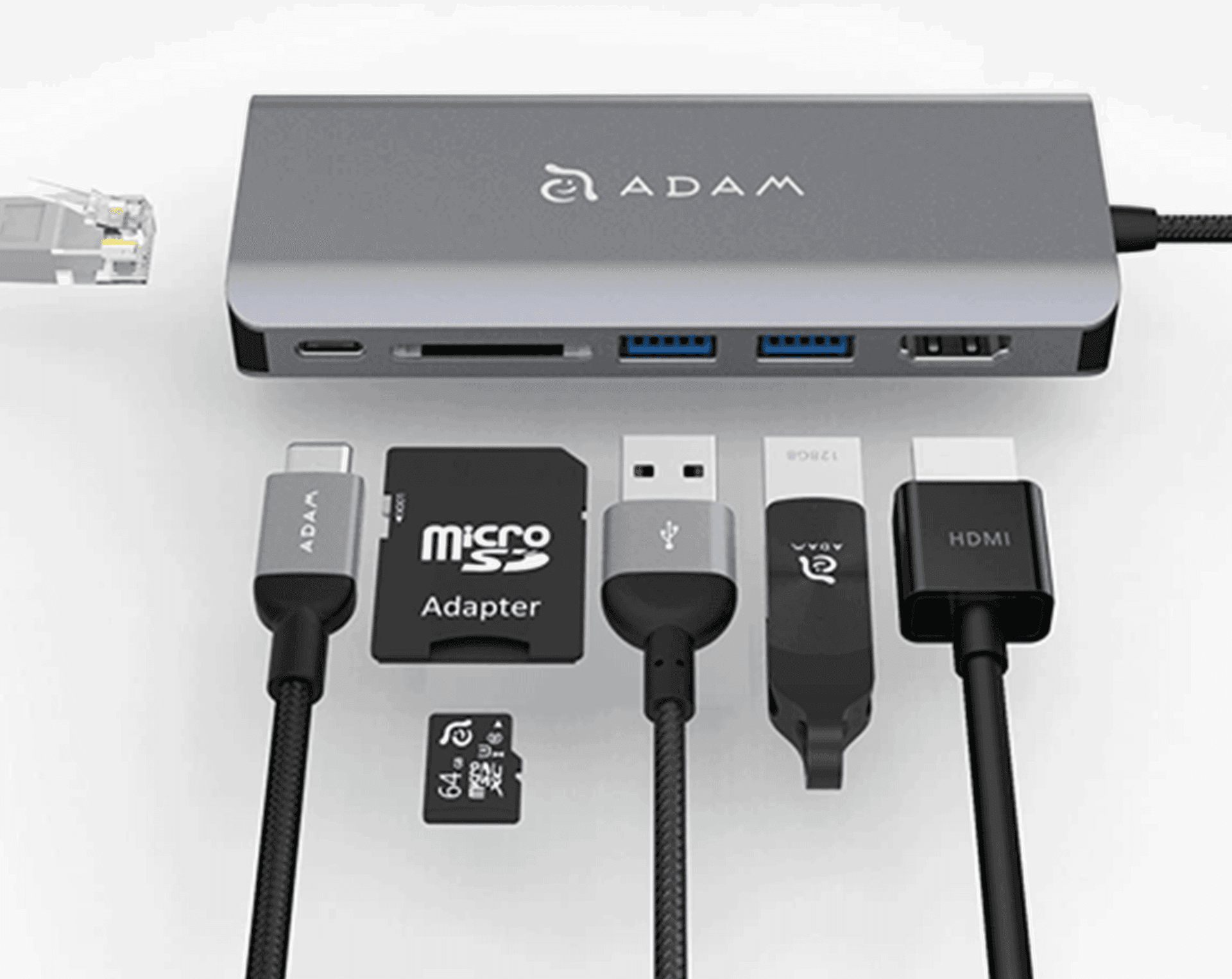 Multipuerto HUB A - USB-C 6 en 1 - ADAM Elements